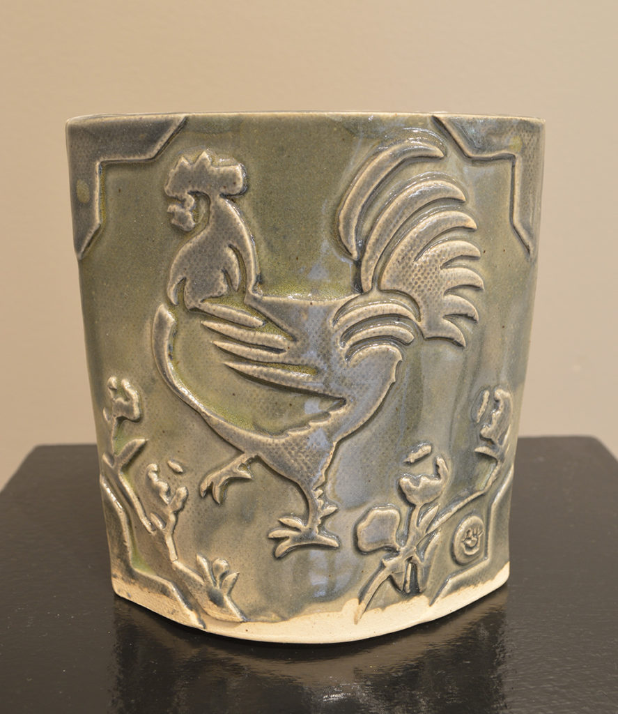 Rooster Vase Green Tiffany Yates Libertytown Arts Workshop