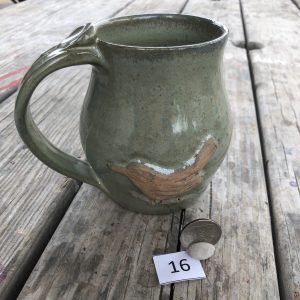 Betsy Curtiss Grey/Green With Bird Mug #16