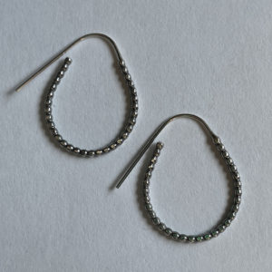 “Methra Hoops-Petite (Oxidized Silver) Earrings” By Cindy Liebel