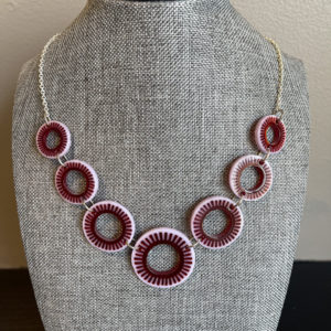 “Deep Red Ring Necklace” By Gayla Lee