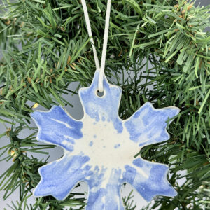 2015 LibertyTown Ornament-Blue And White Snowflake