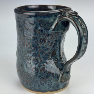 “Blue Corset Mug” By Sabine Mullin