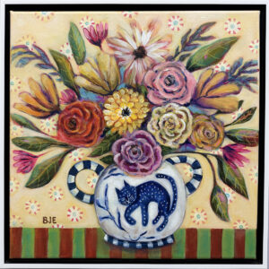 “Blue Cat Bouquet” by BJ Elvgren