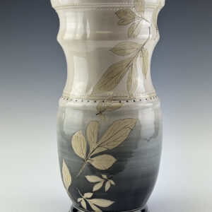 56. “Peony Vase with Arrangement” by D.D. Lecky