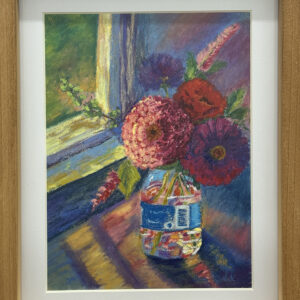 “Backyard Blooms in a Bottle” by Jessica Veltri